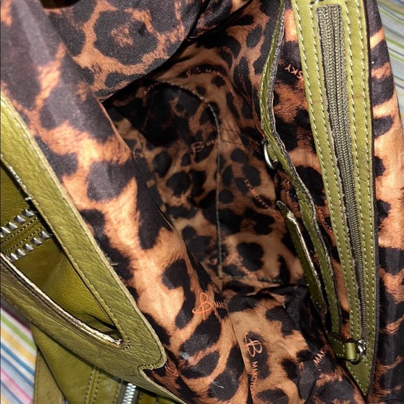 B. Makowsky Olive Green Studded Shoulder Bag - Picture 9 of 16